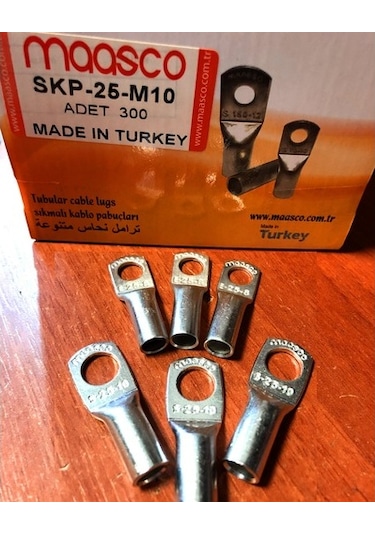 Maasco Sıkmalı Kablo Pabucu -Skp- 25 Mm2 Kabloya Göre (100 Adet)