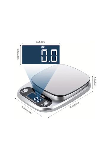 Honeybeeshop Hotu Hassas Dijital Mutfak Terazisi 0.1 G 5 Kg Dört Ölçü Birimi Pişirme Yemek Yapma İçin Temel Mutfak Aksesuarı -