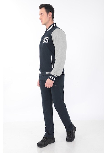 Erkek Kolej Ceket 3 Iplik Içi Fileli Kolej Ceket Lacivert Grimelanj