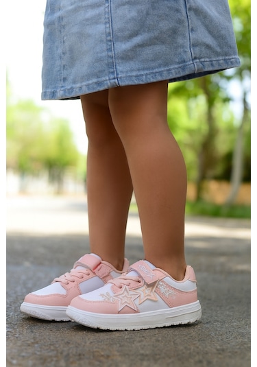 Kız Çocuk Yıldız Detaylı Sneaker Ayakkabı Somon