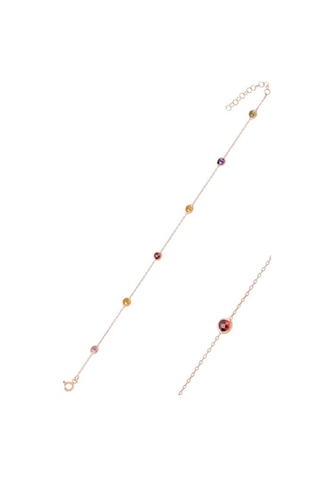 Gümüş Renkli Sıra Taşlı Halhal N11.255 Gümüş