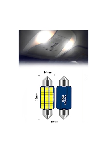 39mm Soffit Led Ampul - 21 Smd Chip - Beyaz Işık Araç İç Aydınlatma 2 Adet