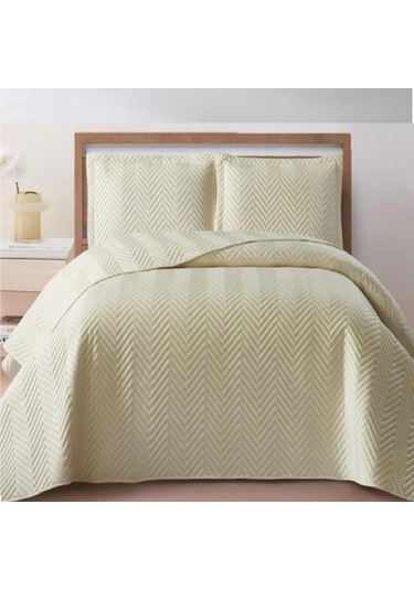 Nubuk Yatak Örtüsü Tek Kişilik Malta Krem Diğer