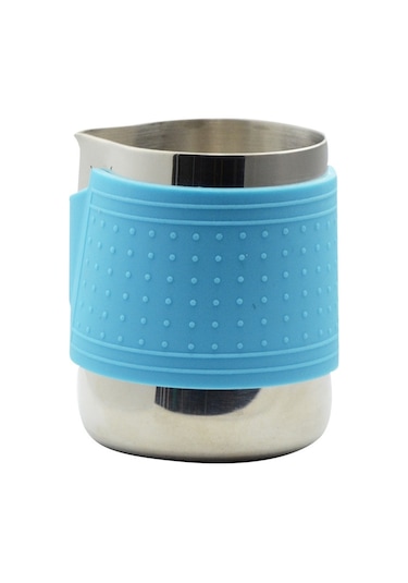 Silikon Süt Köpürtme Sürahi Espresso Kahve Barista Craft Latte Cappuccino Süt Kremi Frother Fincan Sürahi Makinesi Mavi