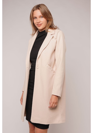 Gabria Tek Düğme Kaban Bej