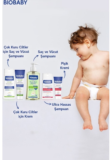 Biobaby Kuru ve Atopik Ciltler için Şampuan 300 ML + Krem 100 ML