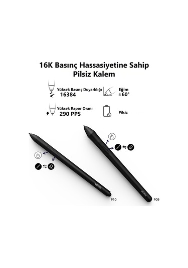 Veikk VK1600 16384 Levels 5080 Lpı 15.6" FHD IPS Grafik Tablet + 2 Kalem
