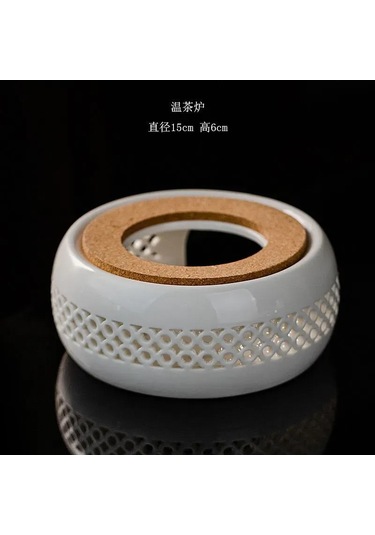 Tenfowee Beyaz Seramik Çaycı Isıtıcı - Her Boyutta Çayı Sıcak Tutar, Konforlu Ortam Oluşturur Beyaz