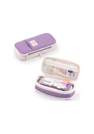 Aurora Büyükkapasiteli Macaron Renk Uyumlu Kalemçantasımor Mor