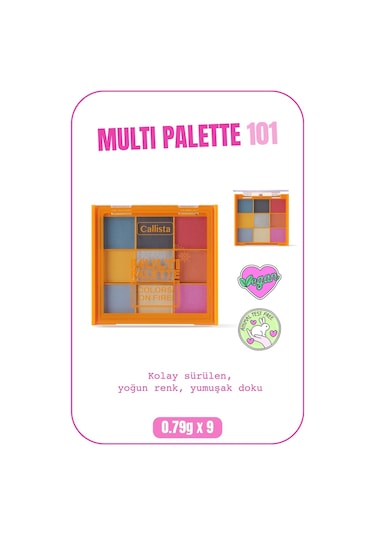 Callista Multi Palette Eyeshadow Göz Farı Paleti 101 Colors On Fire
