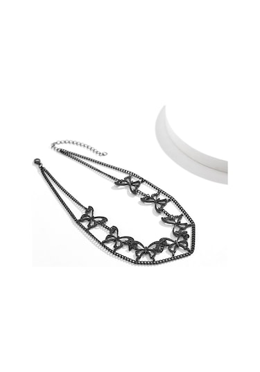 Takı Punk Ateşli Kısa Gerdanlık Kolye Gotik Kelebek Zincir Yaka Kadın Kolyesi Diğer