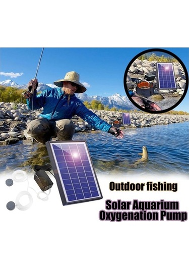 Pazly 10v 6w Güneş Su Oksijen Pompası - Kamp Balıkçılık Akvaryum İçin Uzun Kalma Hava Pompası