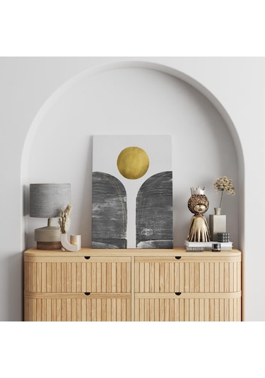Minimalist Altın Çemberli Kanvas Tablo Nv00286