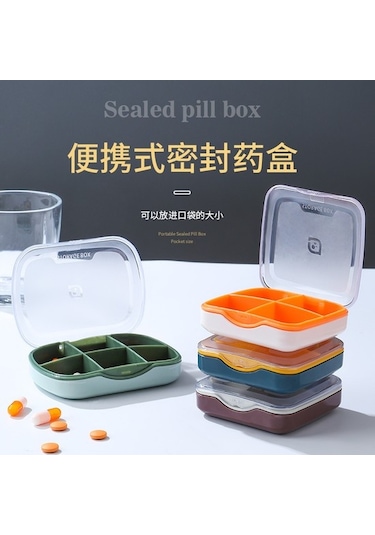 Likeable Taşınabilir Mühürlü Ilaç Dağıtım Kutusu, Bir Haftalık Büyük Kapasiteli Ilaç Saklama Kutusu, 6 Bölmeli Taşınabilir Küçük Ilaç Kutusu - Koyu Mavi