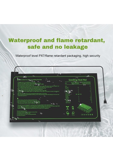 Jeehugo Fantezi Bitki Isıtıcı Matı - 25x53.5cm Sıcaklıklı Fide Çimlendirme, Su Geçirmez Pvc, 230v Euro Şarjı, Bitki Büyüme İçin Enerji Verimli Siyah