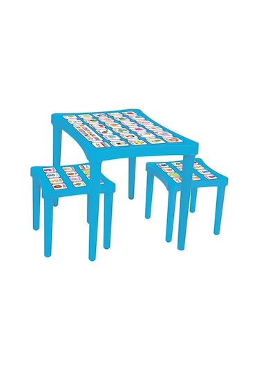 Pilsan Story Iki Tabureli Ders Çalışma Masa Sandalye Mavi 03493