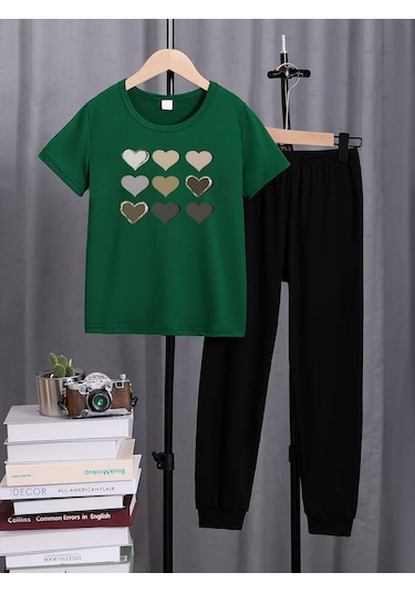 Beyaz Fs Baskılı Siyah Kargo Eşofman Takımı Yeşil