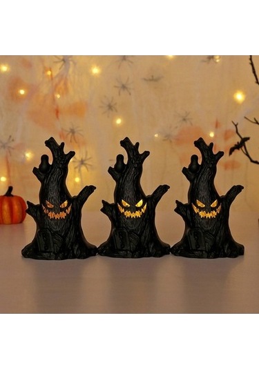 Lijinxu Cadılar Bayramı Hayalet Ağaç Kütüğü Işıklı Süs