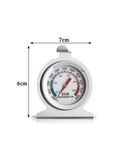Singree Paslanmaz Çelik Fırın Termometresi, 50-300 C/100-600 F Aralığında Çift Ölçekli, 7x6cm, Tek Adet
