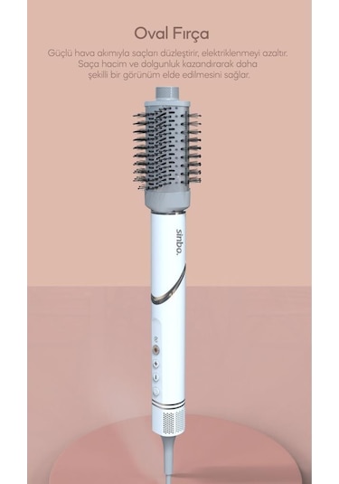Sinbo Shd-1720 - Volumair 5 In 1 Katlanabilir Air Saç Kurutma Ve Şekillendirme Sistemi Beyaz