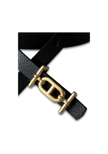 Vos Versa İnce Gold Tokalı Siyah İnce Kadın Kemeri Vosdk0212101 Siyah