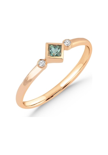 Diamine 0.02 Karat Pırlanta, 0.09 Multi Safir Minimal Yüzük