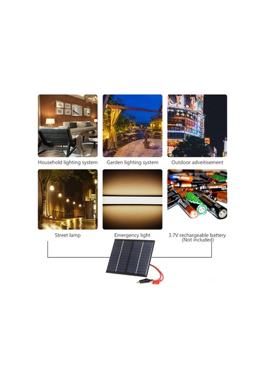 Hangfox 12v 1.5w Çok Kristal Güneş Paneli - Timsah Kelepçeli Dış Mekan Aygıtları İçin Güneş Enerji Şarj Cihazı