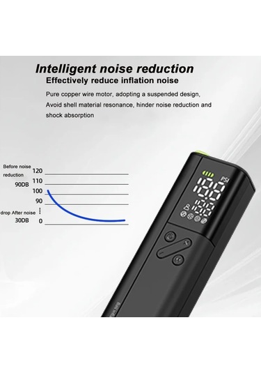 Sones B7 Akıllı Elektrikli Kablosuz Top Hava Pompası Led Ekranlı Siyah
