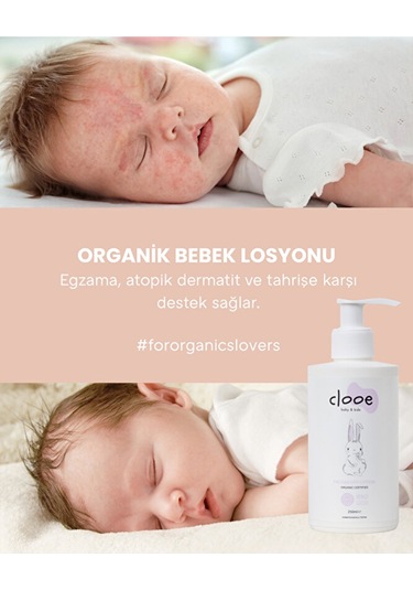 Günlük Bakım Seti - Organik Bebek Şampuanı 400ml - Organik Bebek Losyonu 250ml