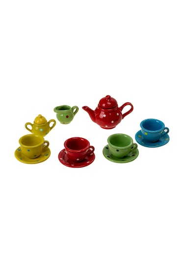 12 Parça Oyuncak Metal Çay Seti