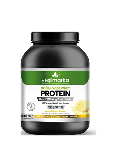 Yeşilmarka Doğal Whey Protein Tozu - Anamur Muzu 1540 Gr