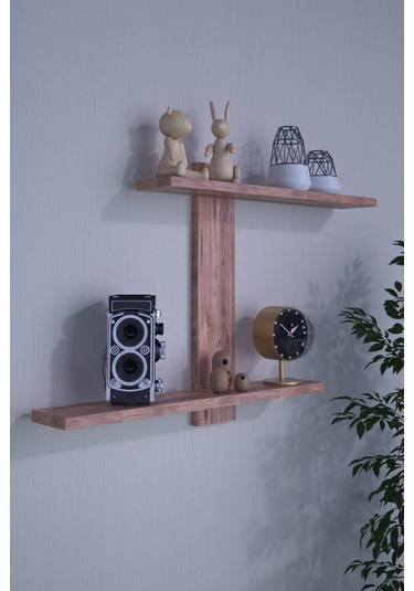 Dekorfim DF05104AC Dekoratif Z Raf Kitaplık Duvar Rafı İkili Raf