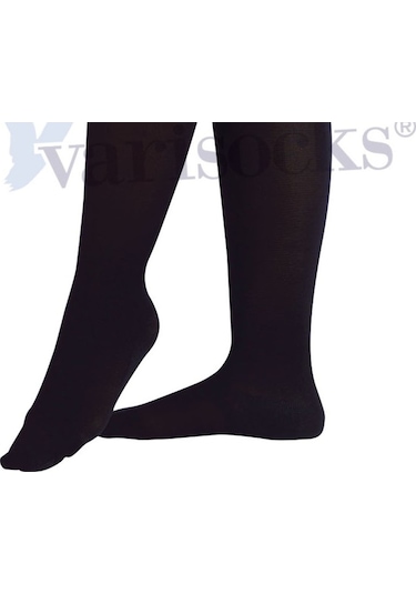 Orta Basınç Ccl 2 Diz Altı Burnu Kapalı Siyah Varis Çorabı Çorap