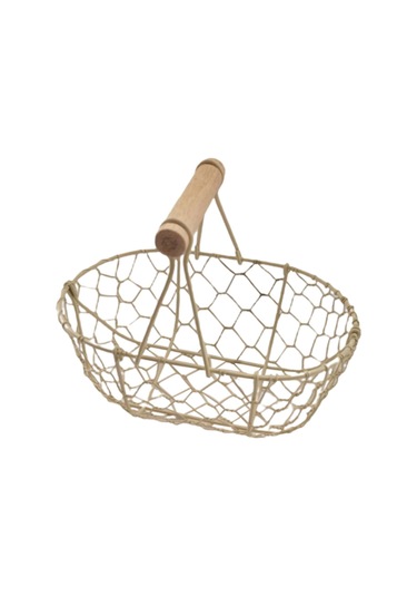 Suntek Tel Yumurta Sepeti Retro Rustik Demir Depolama Çiftlik Beyaz