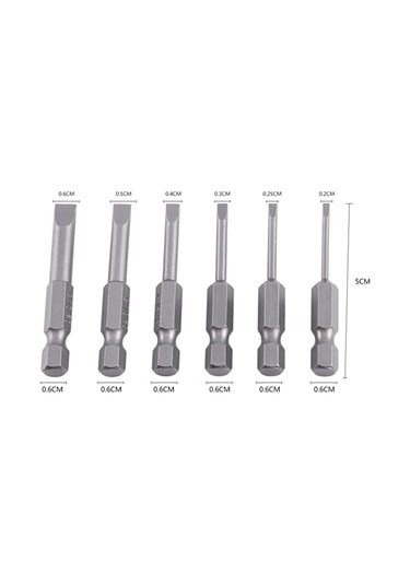 Wezone 6'lı Manyetik Saksım Uçlu Tornavida Ucu Seti - S2 Alaşımlı Çelik, 6.35mm Hex Shank, 2-6mm Boyutları, 50mm Uzunluk