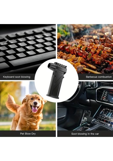 Fochsia Black1 Vakum Temizleyici Seti Güçlü Kompresörlü Toz Üfleme Elektrikli Duster Klavye Temizleme Kit Oto Kurutma Fanı