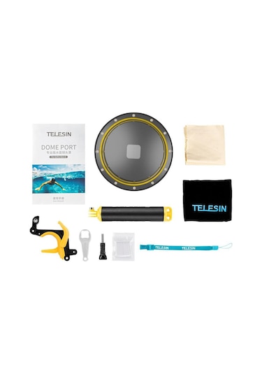 Telesin Gopro Hero 8 Uyumlu Dome Port Seti Çok Renkli