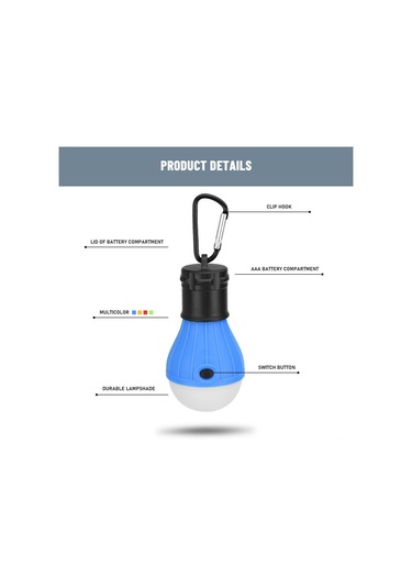 Gajeena Taşınabilir 3 Led Modlu Yüksek/düşük/sos Abs Su Geçirmez Kamp Feneri, Çadır Ağaç Dalı Askı Deseni, 60 Lumens Sarı Kartlı Paket Çok Renkli