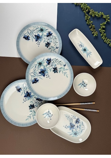 Tabak Evi Azur Kahvaltı Takımı 6 Kişilik 14 Parça Tvl14khprs1156 Çok Renkli