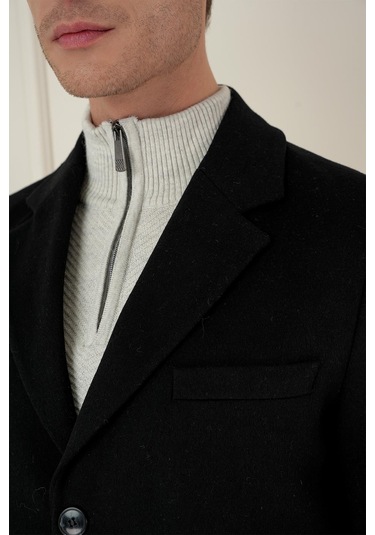 Plt 084 Siyah Klasik Palto Siyah