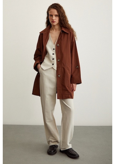 Never More Torba Cepli Trençkot Kahve