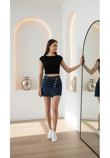 Divinus Crop Top T-shırt Siyah