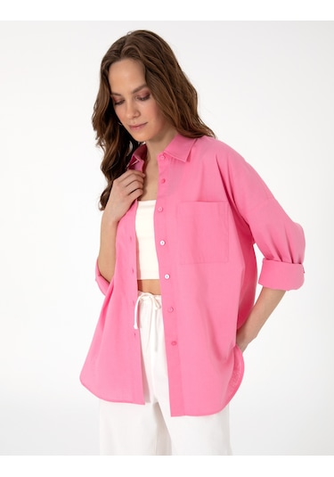 Pierre Cardin Kadın Açık Pembe Gömlek Desenli 50313128-vr078 Açık Pembe