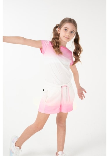 Brz Kids Baskılı Kız Çocuk Şort Ekru