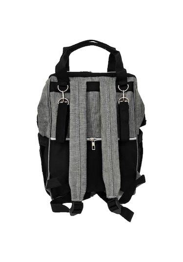 U.S.F Lüx Fonksiyonel Anne Bebek Bakım Sırt Çantası Gri - Siyah