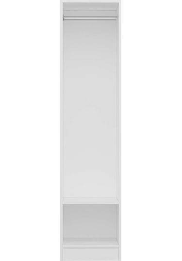 Minar Kale 1 Kapaklı Dolap Beyaz - Beyaz Çizgili Mebran 210cm