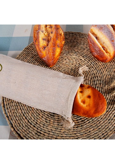 Yaleker Organik Keten Ekmek Çantası - Yeniden Kullanılabilir, Fermuarlı, Uzun Ömürlü Ekmek Saklama Torbası Diğer