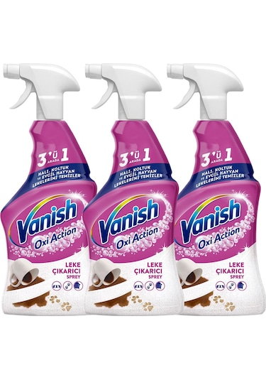 Vanish Oxi Action Çok Amaçlı Halı Koltuk ve Evcil Hayvan Leke Çıkarıcı Sprey 3 x 500 ML