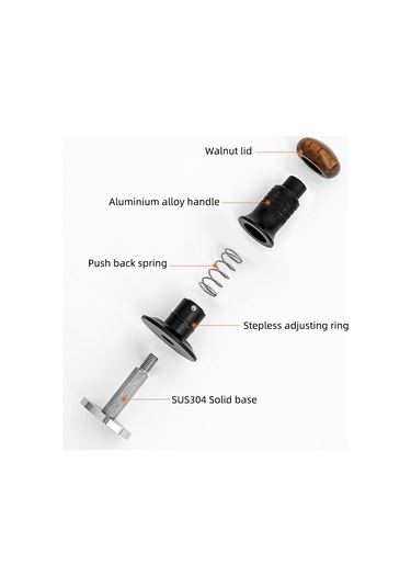 Moveevo Yaylı Mekanizmalı 30lbs Sabit Basınçlı Paslanmaz Çelik Kahve Presi - Ayarlanabilir Derinlik Ve Ergonomik Ceviz Sap Diğer