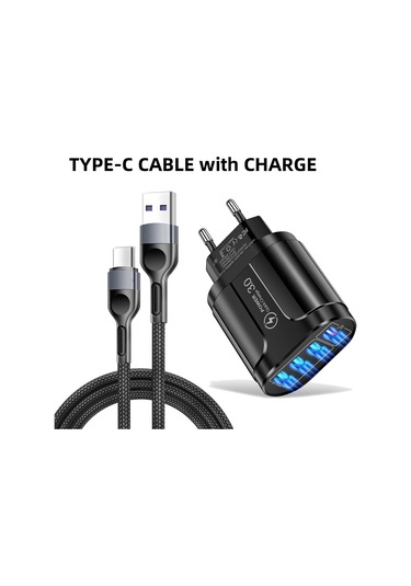 Vumpach 4 Portlu Usb Hızlı Şarj Cihazı Hızlı Şarj 3.0 48w Duvar Tipi Cep Telefonu Hızlı Şarj Uyumlu İphone Samsung Xiaomi Seyahat Adaptörü